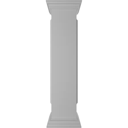 Ekena Millwork 10"W x 48"H Straight Newel Post with Panel, Flat Capital & Base Trim (Installation kit included) NWL10X48SPF0B0